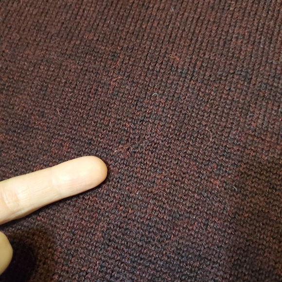 Peruvian Link "Auckland 1/4 zip sweater. 100% alpaga. Burgundy/black. Tan. S. - Picture 9 of 12
